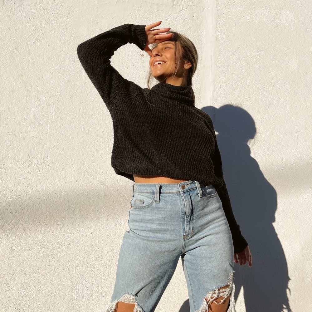 Black turtleneck sweater